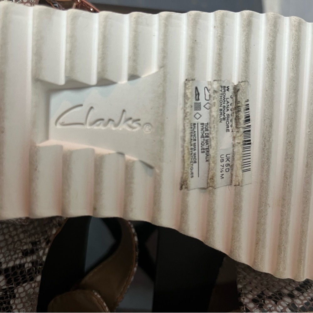 Clarks Snakeskin Pattern Sandals - Picture 8 of 9